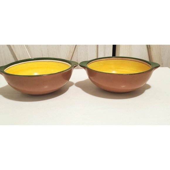 Set of 2 Vintage STANGL Pear And Cherries  Soup Bowls with Handles - Picture 2 of 6